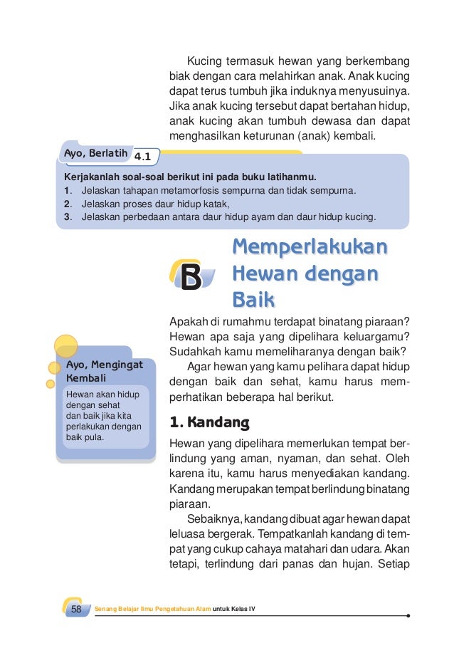 Senang Belajar Ilmu Pengetahuan Alam Untuk Sd Mi Kelas 4 S Rosi