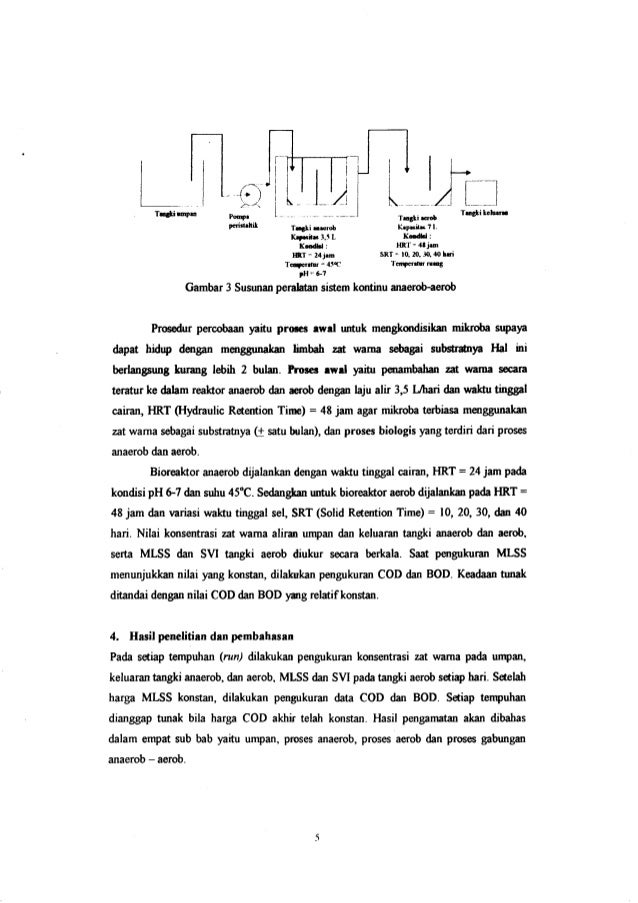 Ipal zat warna azo reaktif secara an aerob
