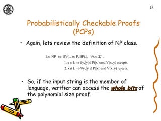 Interactive Proof Systems and An Introduction to PCP | PPT
