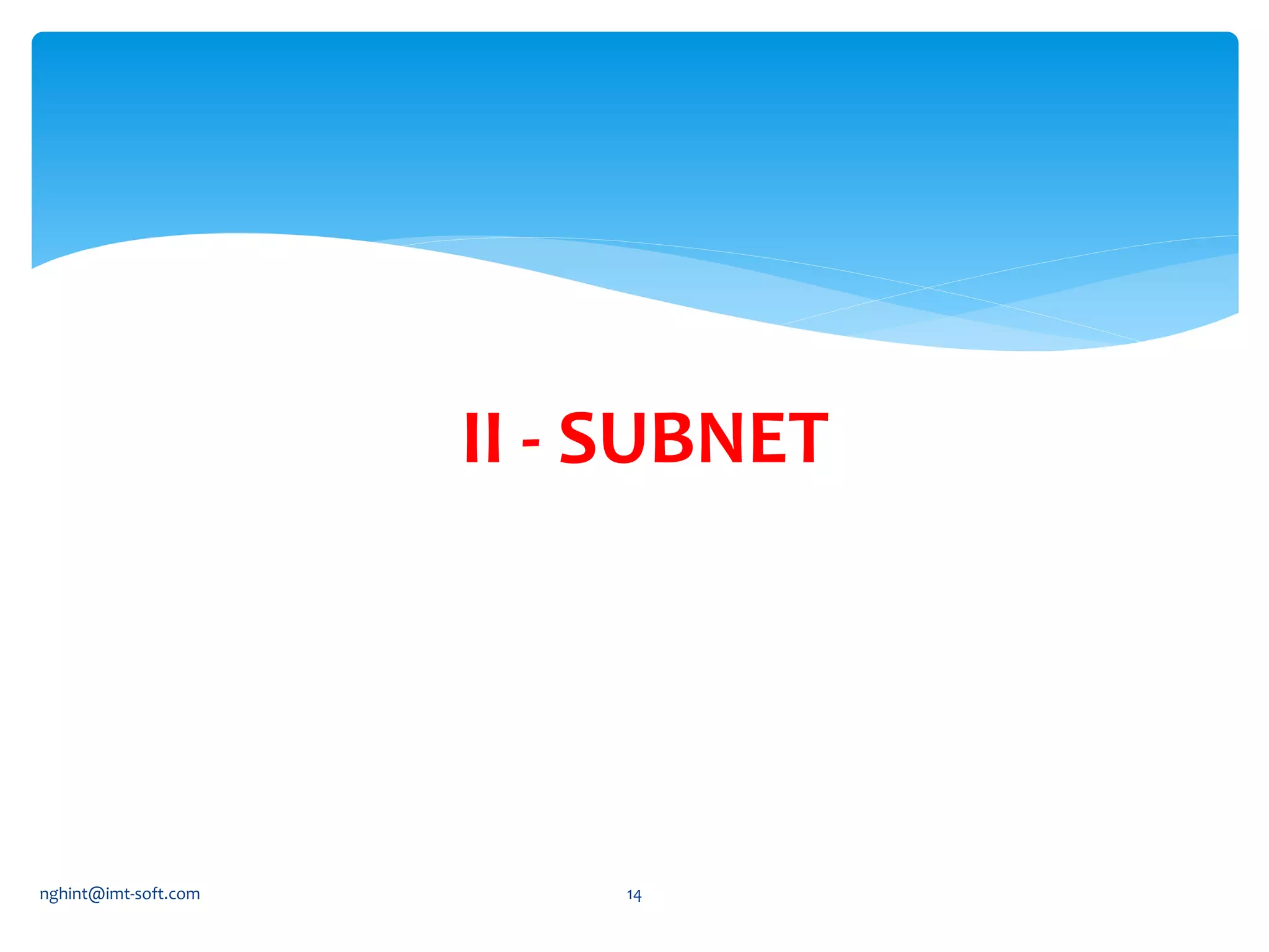 II - SUBNET
nghint@imt-soft.com 14
 