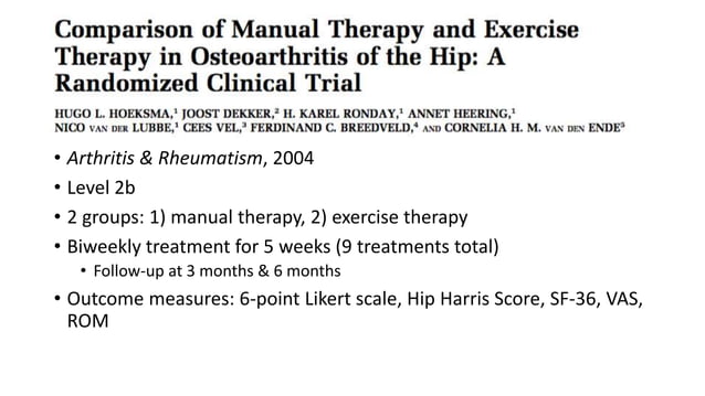 Manual Therapy in the Management of the Older Adult with Hip ...