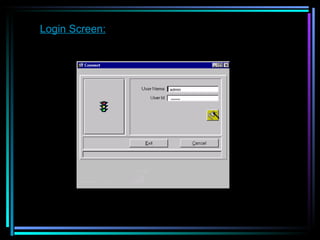 Login Screen: admin ****** 