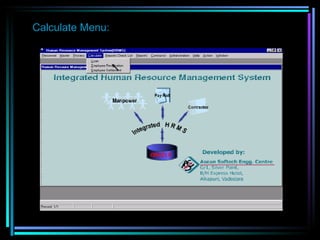 Calculate Menu: 