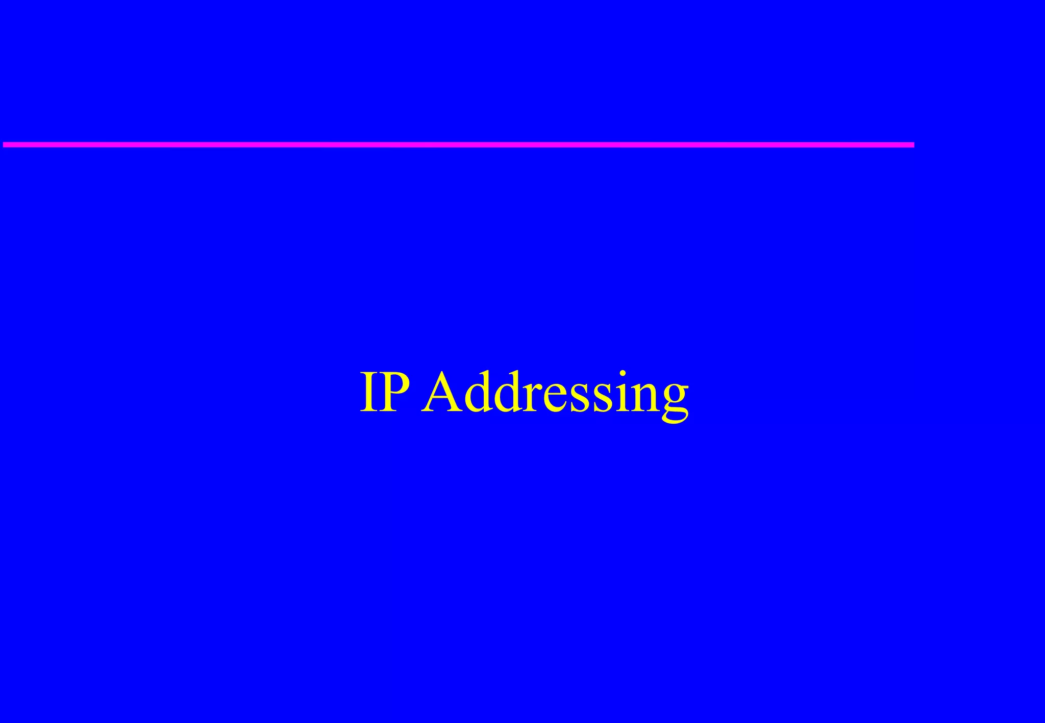 IP Addressing
 
