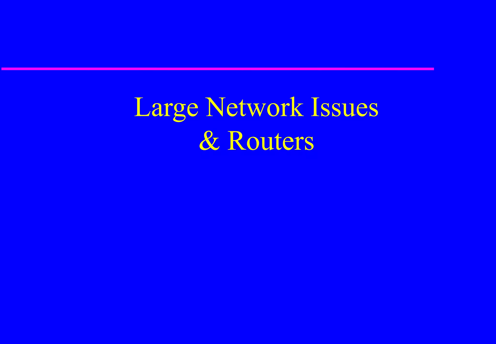 Large Network Issues
& Routers
 