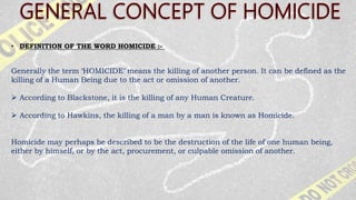 Culpable Homicide And Murder PPTX Crime Harmful Acts To Culpable Homicide And Murder 4 320 