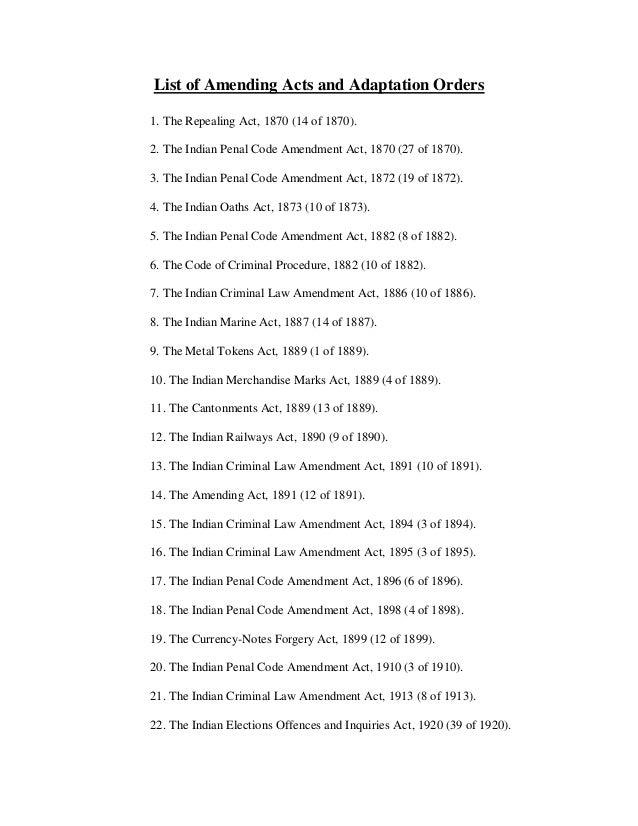 Indian Penal Code List redledmen