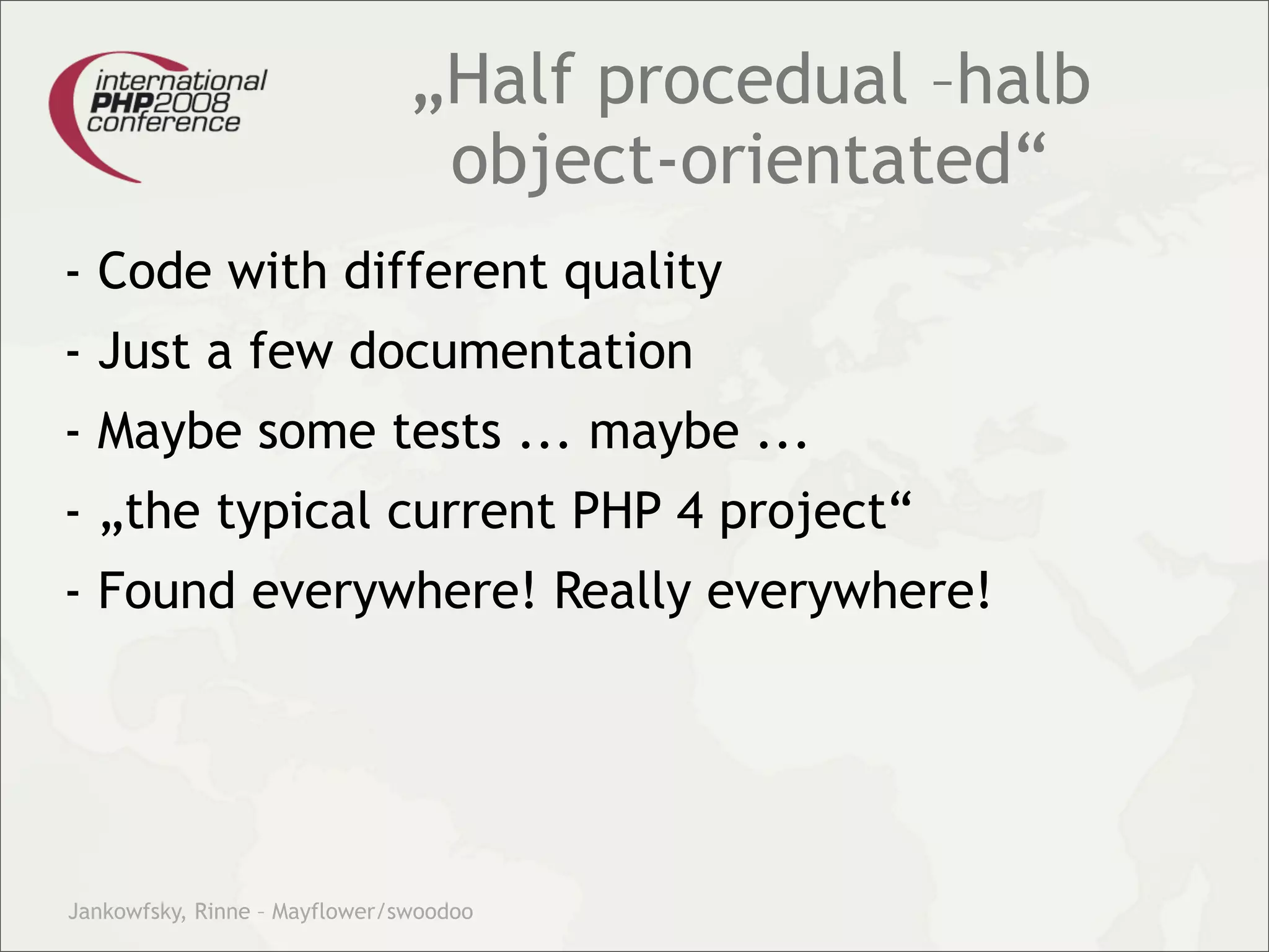 Theory and practice – migrating your legacy code into our modern test driven development world.