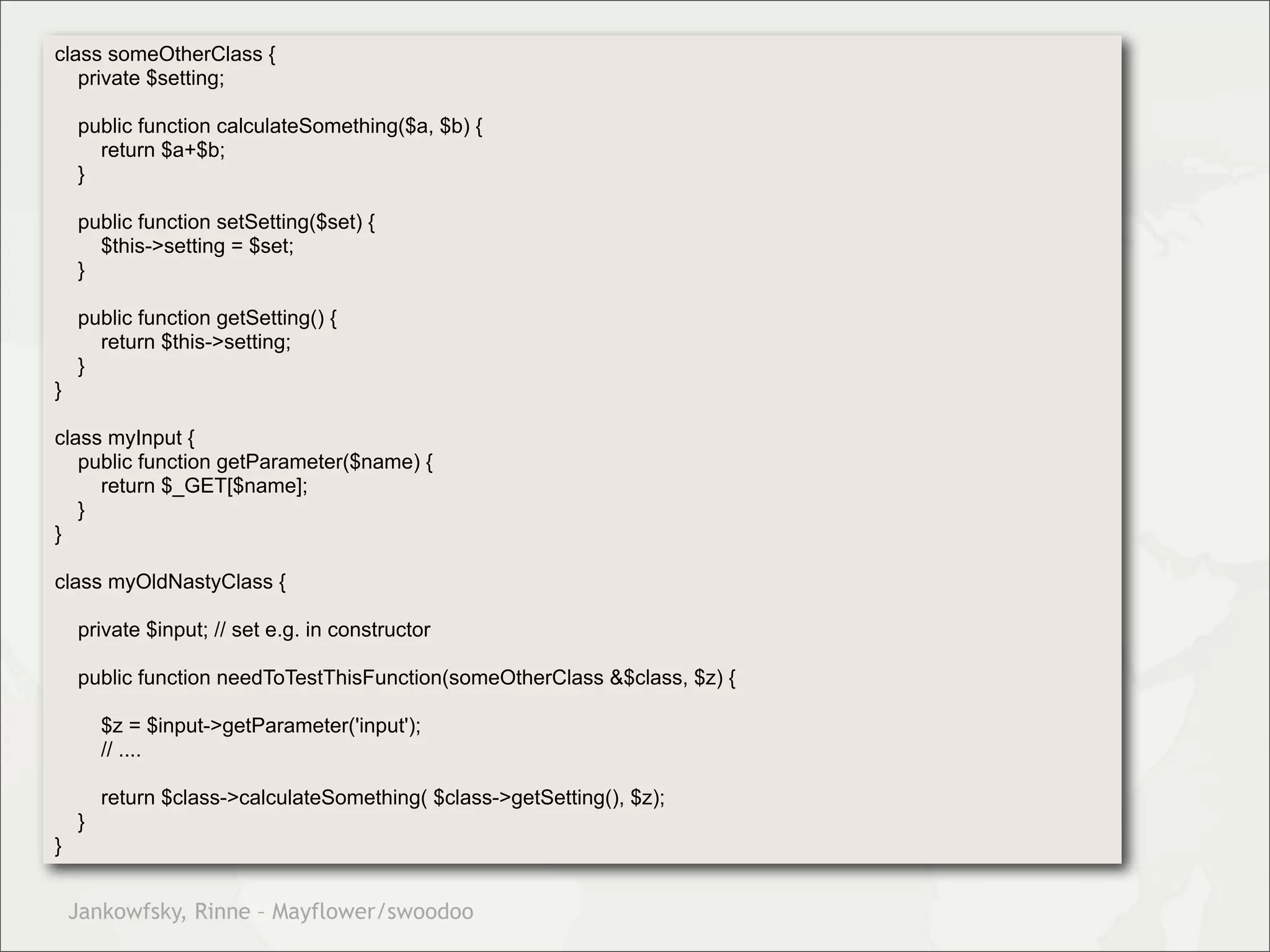 Theory and practice – migrating your legacy code into our modern test driven development world.