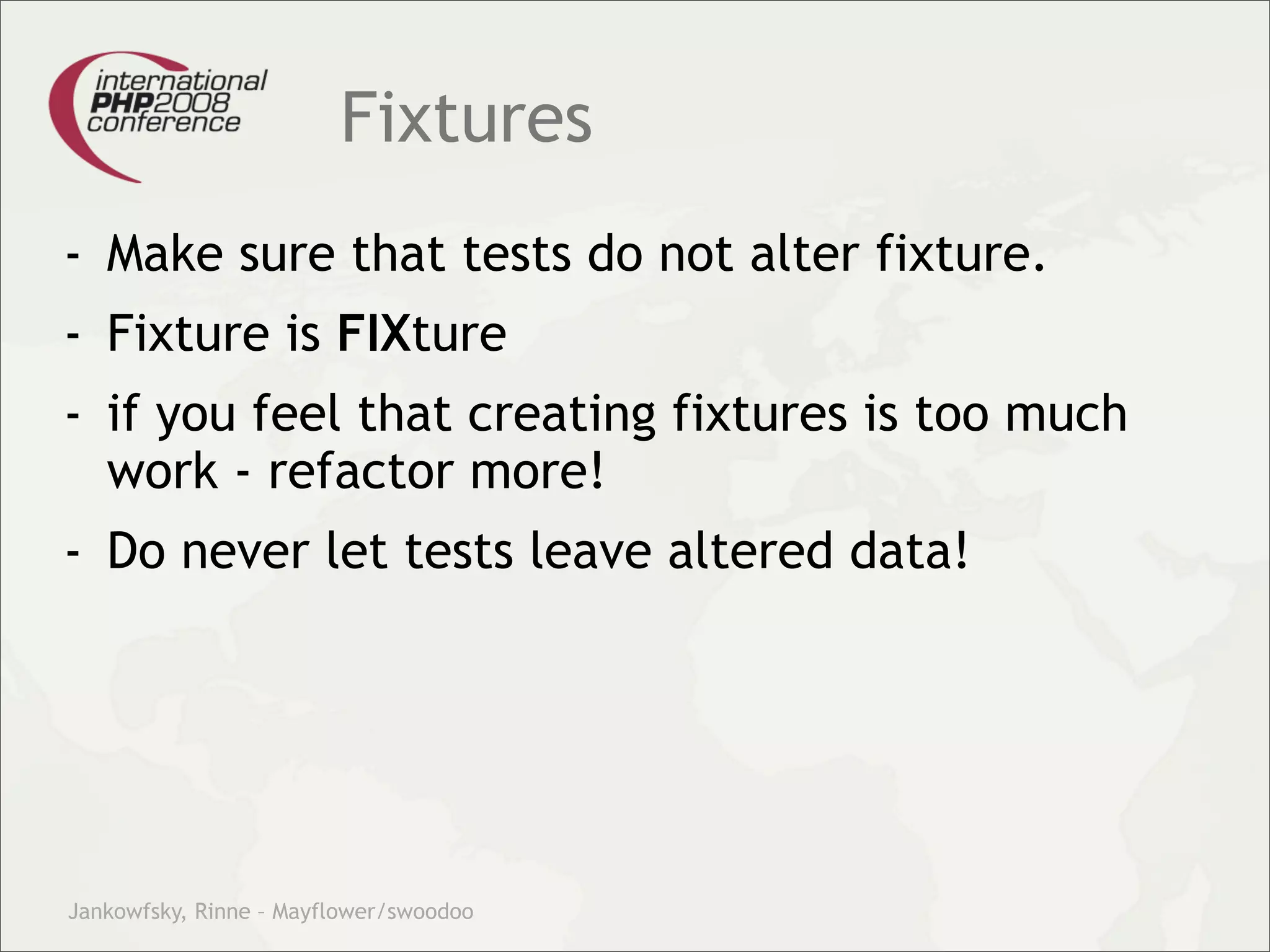Theory and practice – migrating your legacy code into our modern test driven development world.