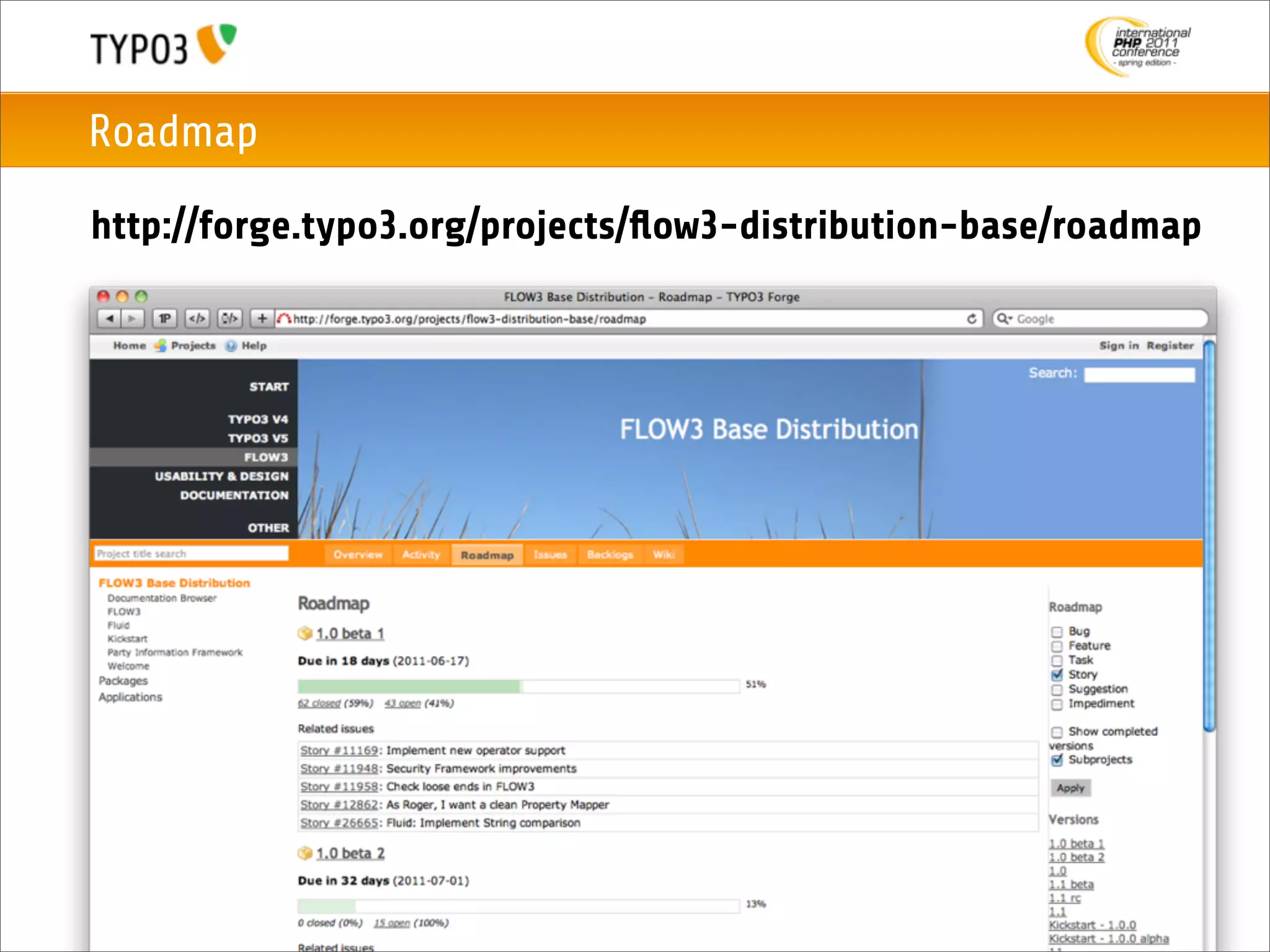 Roadmap

http://forge.typo3.org/projects/ﬂow3-distribution-base/roadmap
 