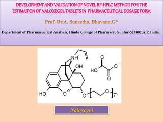 Department of Pharmaceutical Analysis, Hindu College of Pharmacy, Guntur-522002,A.P, India.
Naloxegol
 