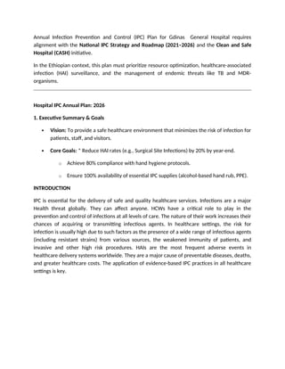 Comprehensive 2026 Infection Prevention and Control Plan for Gdinas ...