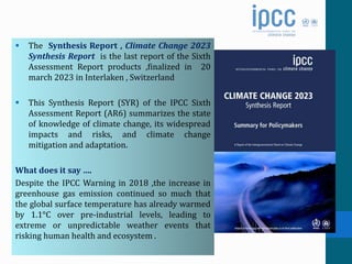 intergovernmental panel on climate change and its report | PPTX