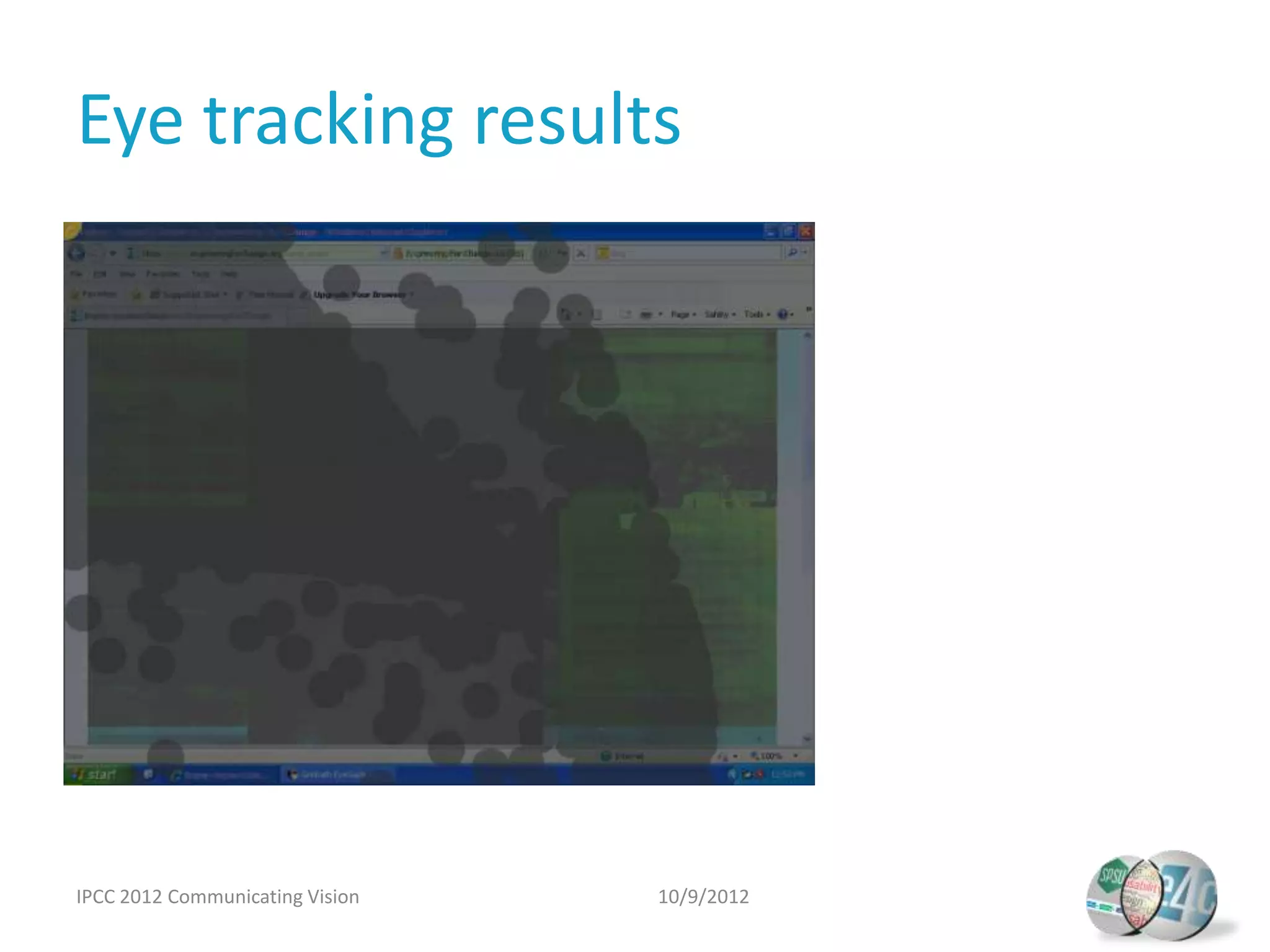 Eye tracking results




IPCC 2012 Communicating Vision   10/9/2012
 