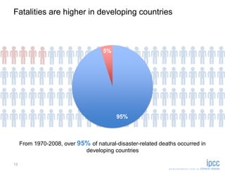 Fatalities are higher in developing countries




     From 1970-2008, over 95% of natural-disaster-related deaths occurred in
                            developing countries

13
 