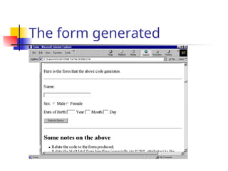 The form generated
 