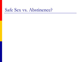 Safe Sex vs. Abstinence?
 