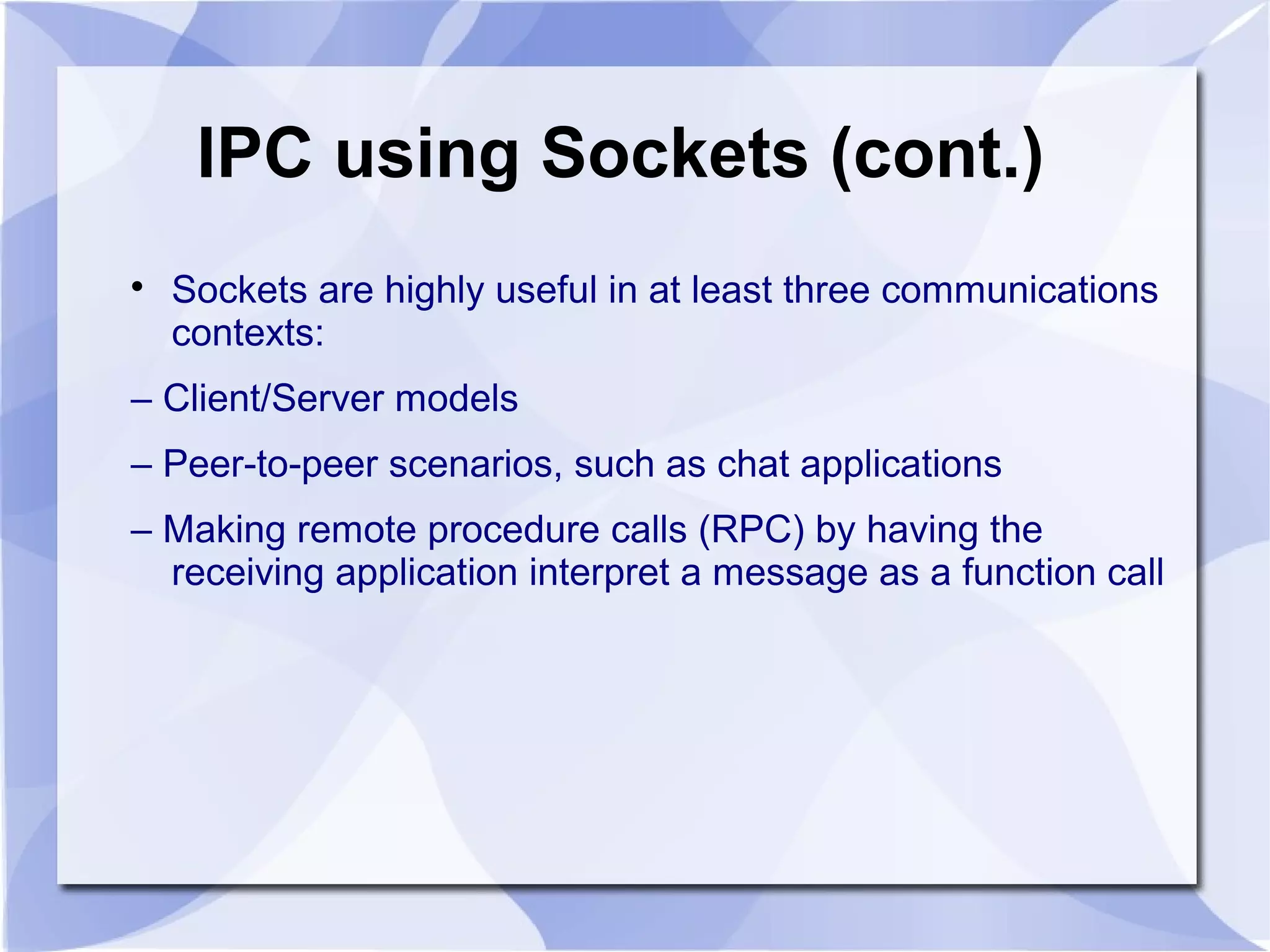 IPC mechanisms in windows | PPT