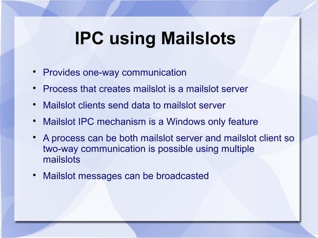 IPC mechanisms in windows
