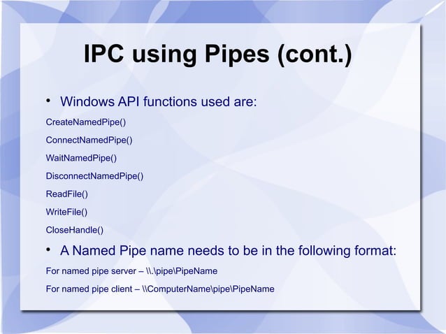 IPC mechanisms in windows