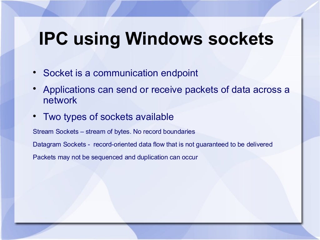 IPC mechanisms in windows