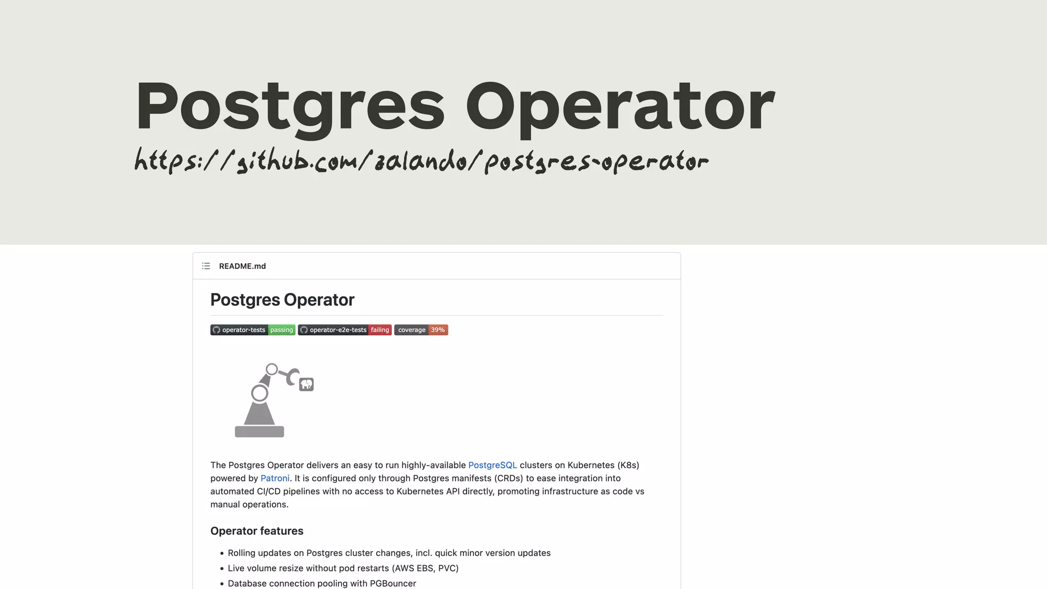 Postgres Operator https://github.com/zalando/postgres-operator 