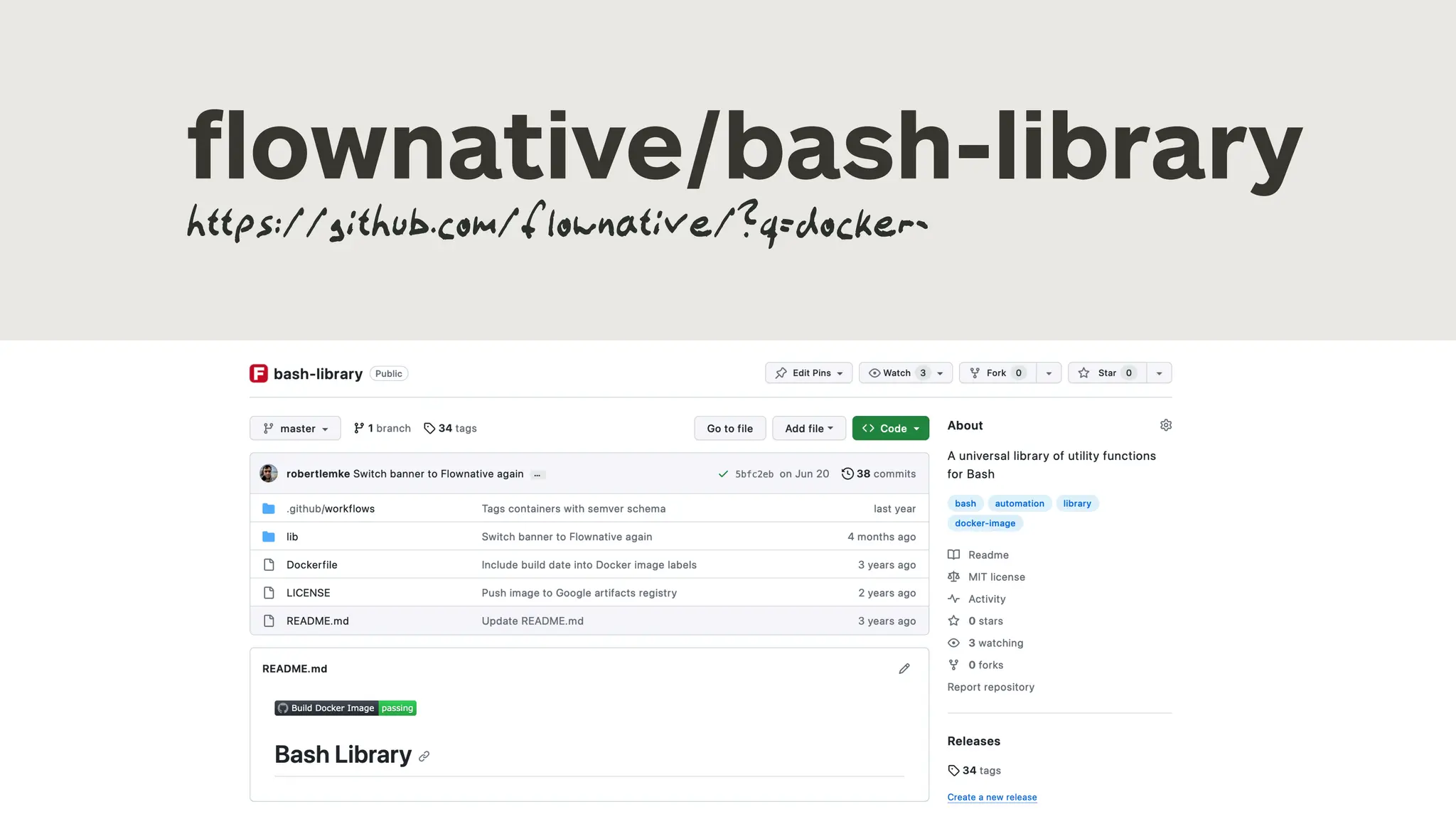 https://github.com/flownative/?q=docker-
flownative/bash-library
 