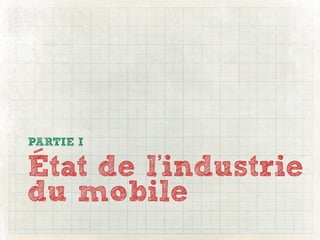PARTIE I

État de l'industrie
du mobile
 