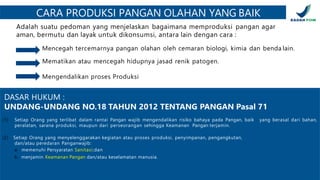 Cara Pengolahan Pangan Olahan yang Baik BPPOM | PPTX