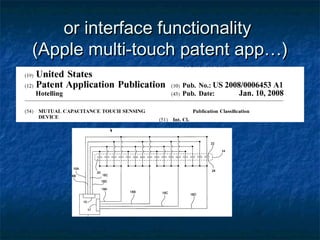 or interface functionality
(Apple multi-touch patent app…)
 
