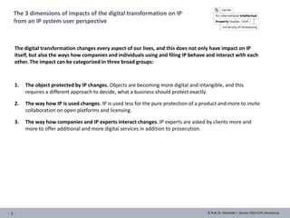 © Prof. Dr. Alexander J. Wurzer 2022 CEIPI, Strasbourg
- 3 -
The 3 dimensions of impacts of the digital transformation on ...