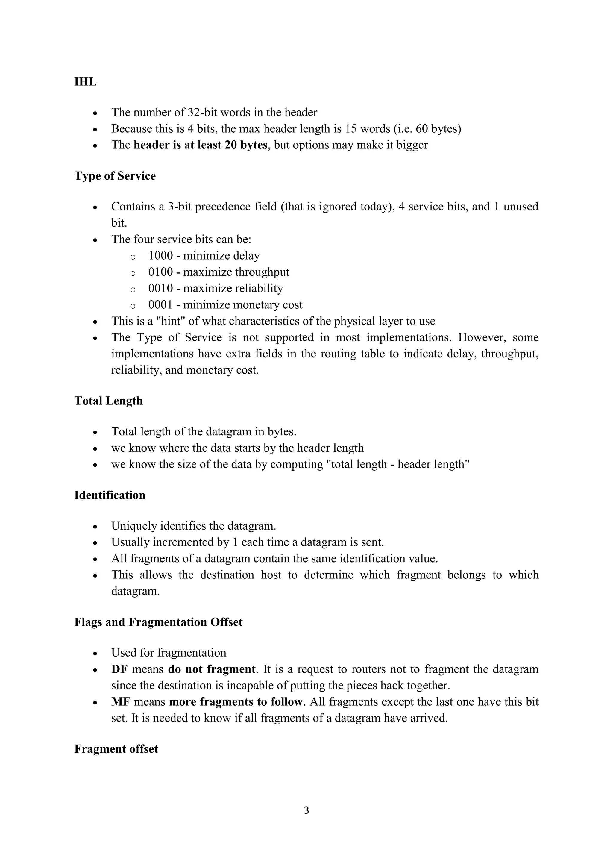IP Datagram Structure | PDF