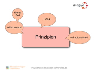 End to
        End
                    1 Click


selbst testend



                 Prinzipien   voll automatisiert
 