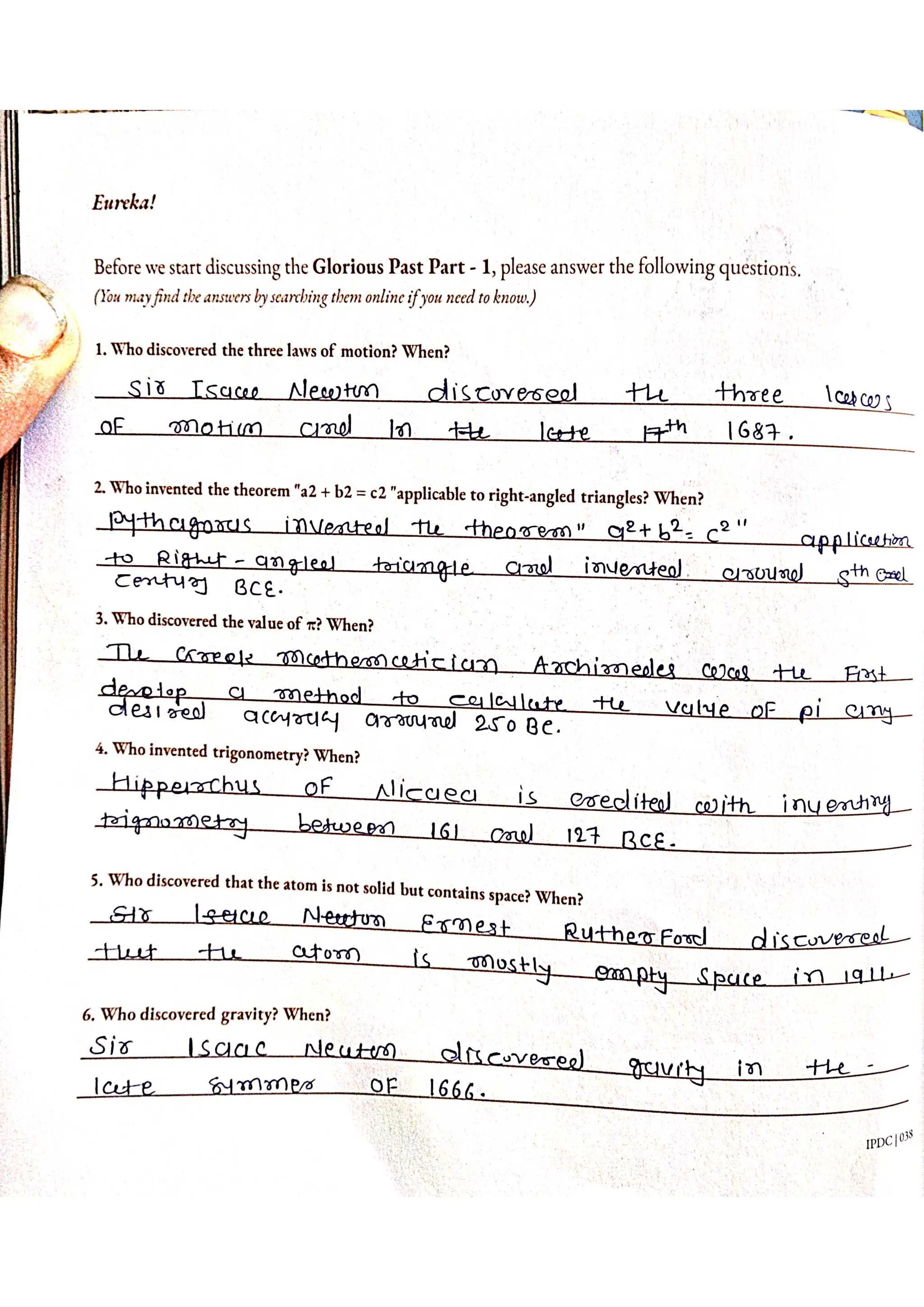 ipdc design book, solution of book all questions