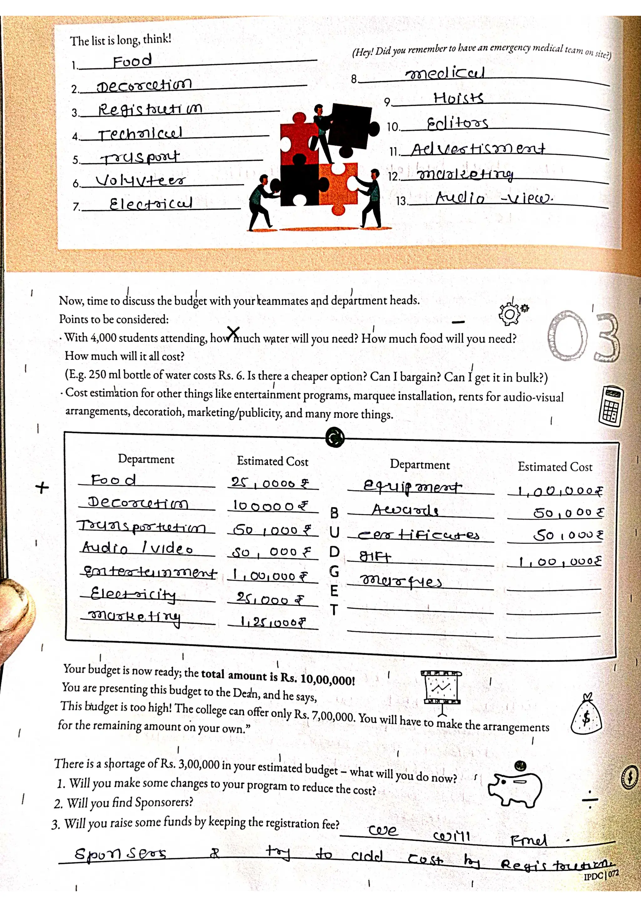 ipdc design book, solution of book all questions