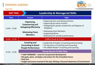IPDC TRAINING - DEVELOPING LEADERSHIP & MANAGERIAL SKILLS