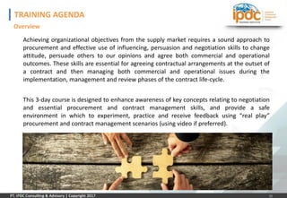 IPDC TRAINING - Negotiation Skills for Procurement and Contract ...