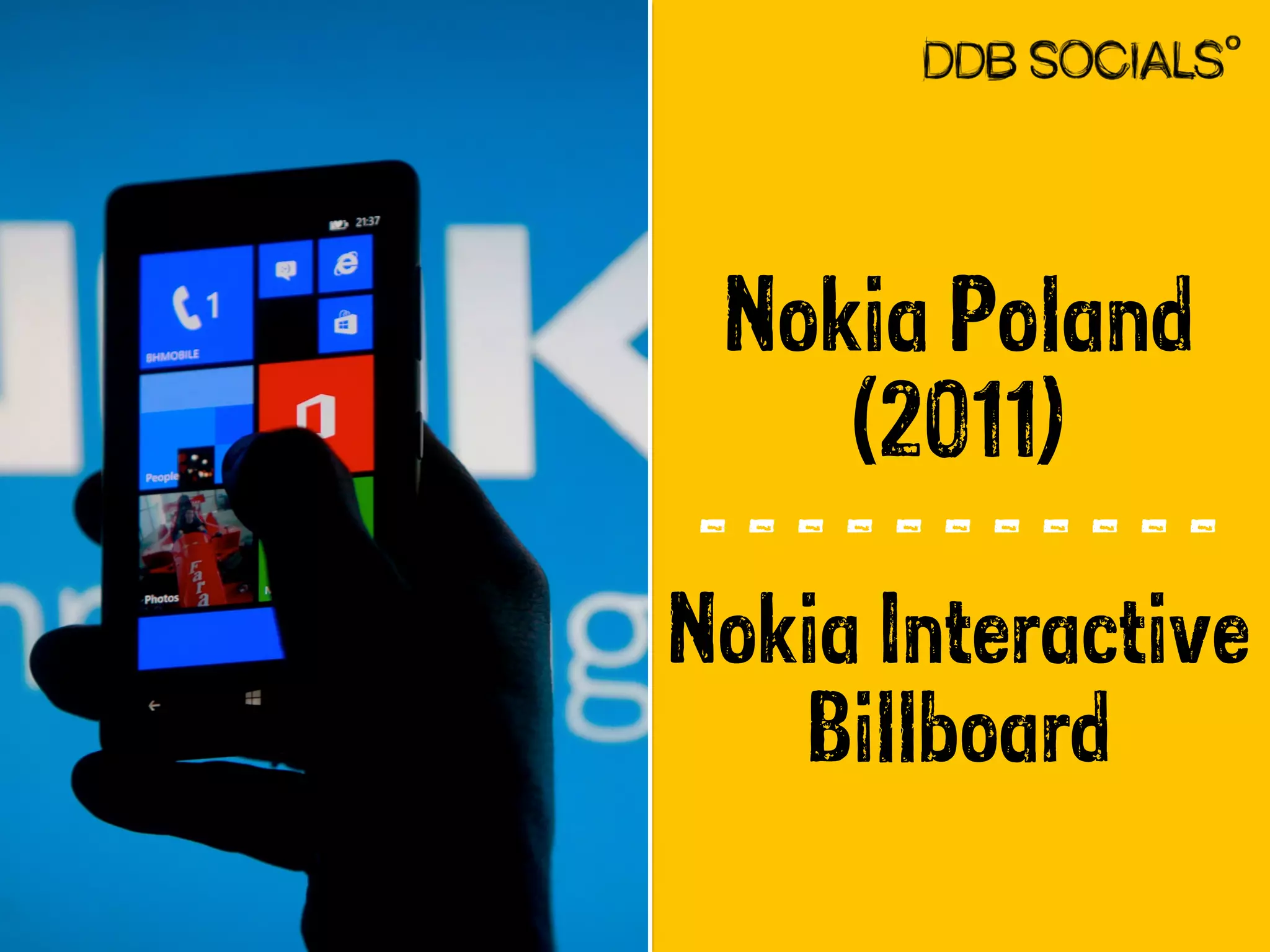 Nokia Poland 
(2011) 
- - - - - - - - - - - 
Nokia Interactive 
Billboard 
 