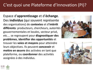 Mise en place des Plateformes d’Innovation de la chaine des valeurs des ruminants domestiques au Mali