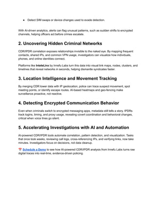 Cd R Software Police Top 5 Benefits of CDR/IPDR Analysis for Police Forces | PDF