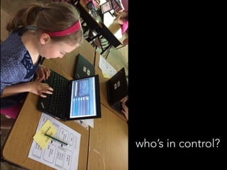 “When students have endless space, a WBP not only
shows assessment for learning, but also
assessment of learning.
We now have a vehicle that has the space to allow
students and teachers to have the best of both
worlds all in one place and the ability to track
learning over great lengths of time.
-Jeff Utecht
 