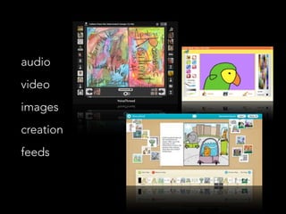 audio
video
images
creation
feeds
 