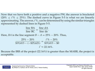 Copyright ©2012 by Pearson Education, Inc.
Upper Saddle River, New Jersey 07458
All rights reserved.
Engineering Economy, Fifteenth Edition
By William G. Sullivan, Elin M. Wicks, and C. Patrick Koelling
 