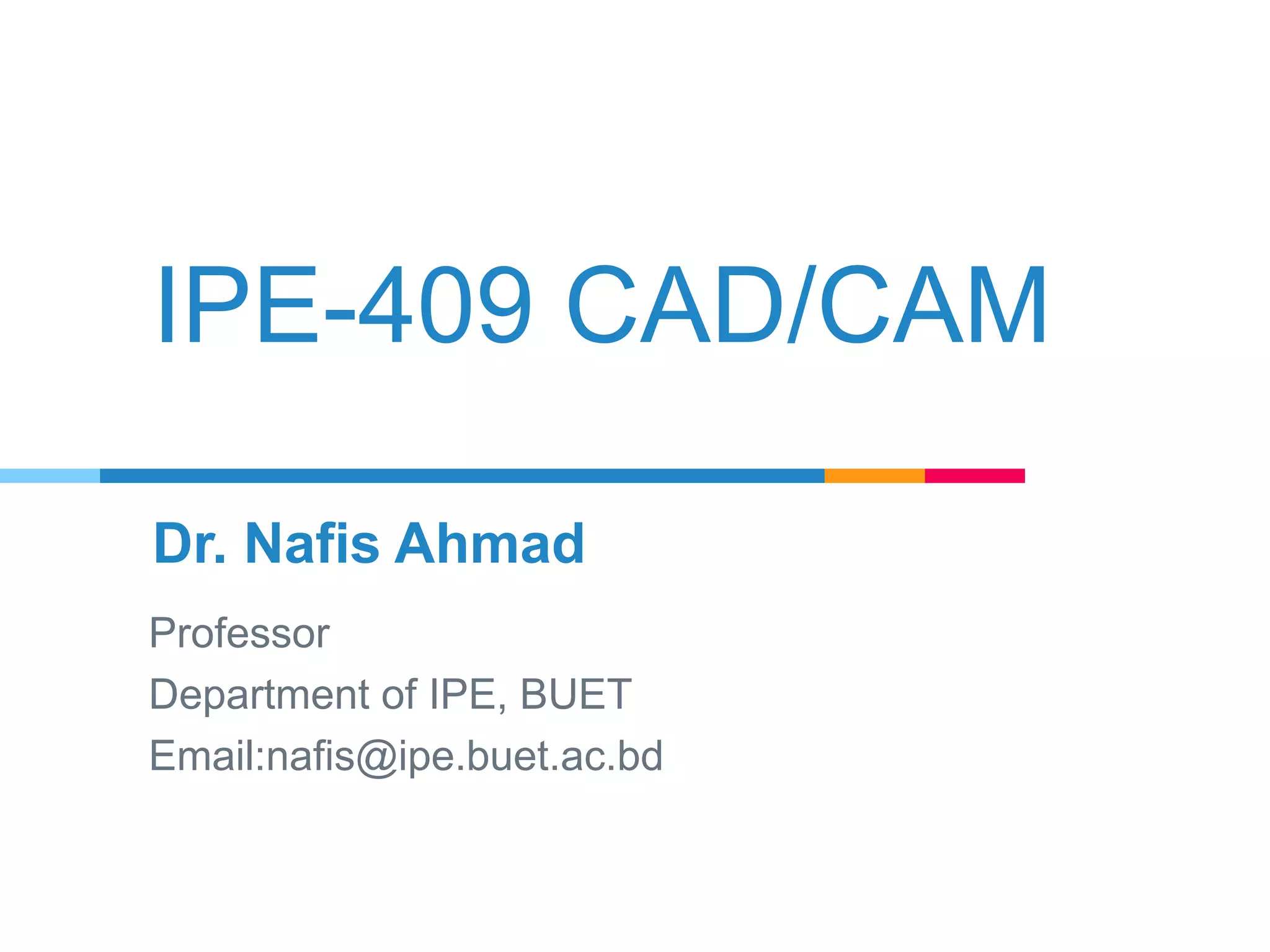 Introduction to CAD/CAM | PPTX