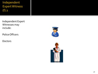 Independent
Expert Witness
(f) 2


Independent Expert
Witnesses may
include:

Police Officers

Doctors




                     28
 