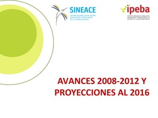 AVANCES 2008-2012 Y
PROYECCIONES AL 2016

 