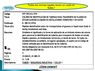 Ejemplo:

Todas las normas legales tienen un costo en
Soles !

 