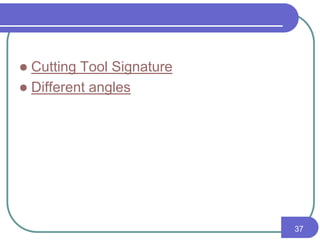  Cutting Tool Signature
 Different angles
37
 