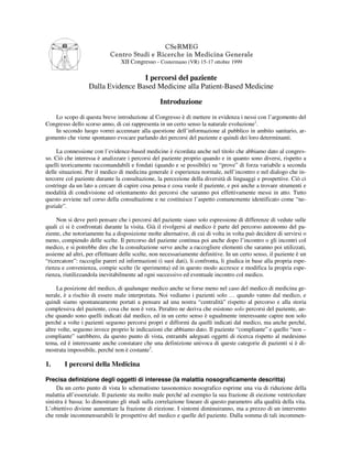 I percorsi dei pazienti. Introduzione al XII Congresso CSeRMEG (Massimo Tombesi)